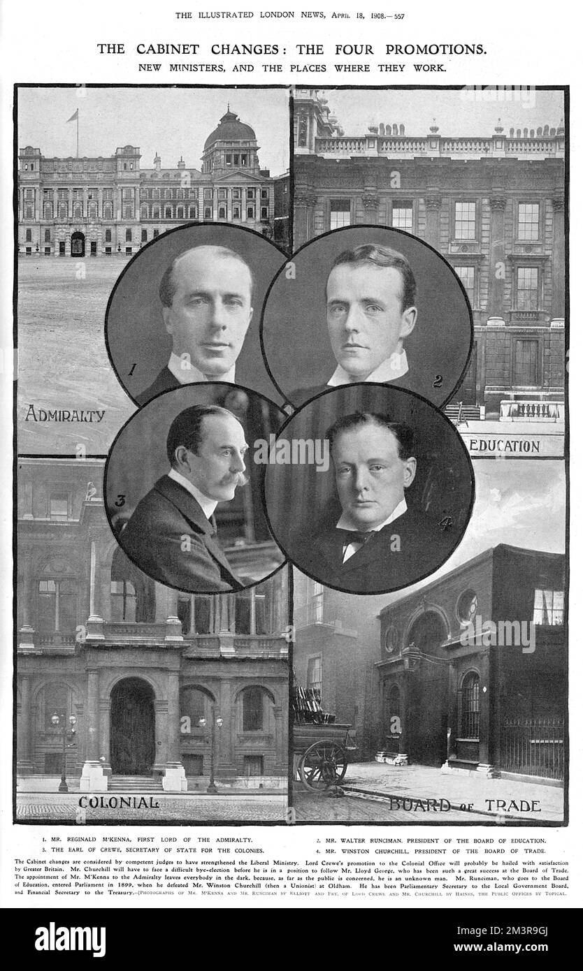 Kabinettswechsel: Neue Minister und ihre Arbeit Stockfoto