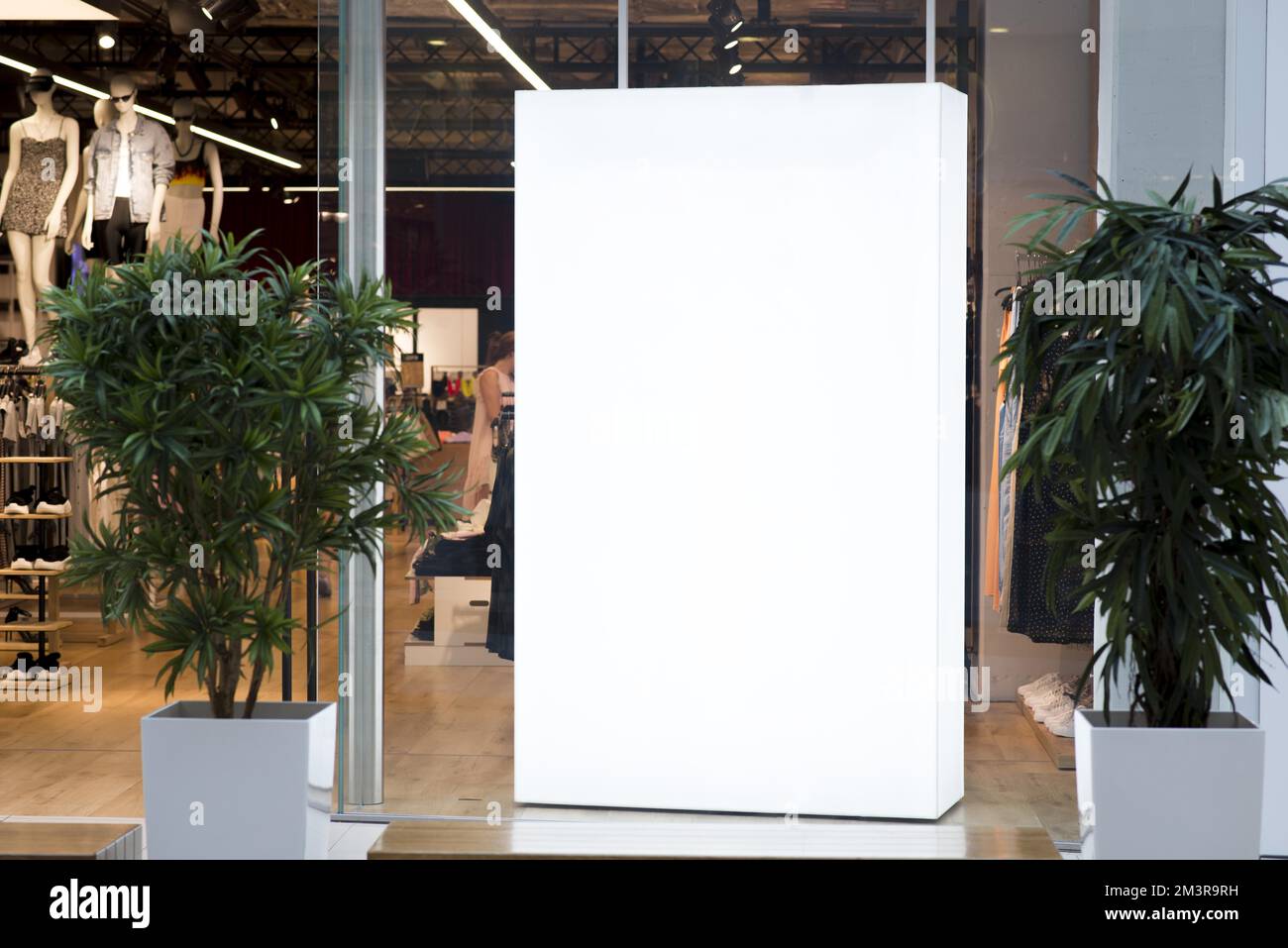 Modell-Lichtbox im Geschäft, Auflösung und hochwertige, wunderschöne Fotos Stockfoto