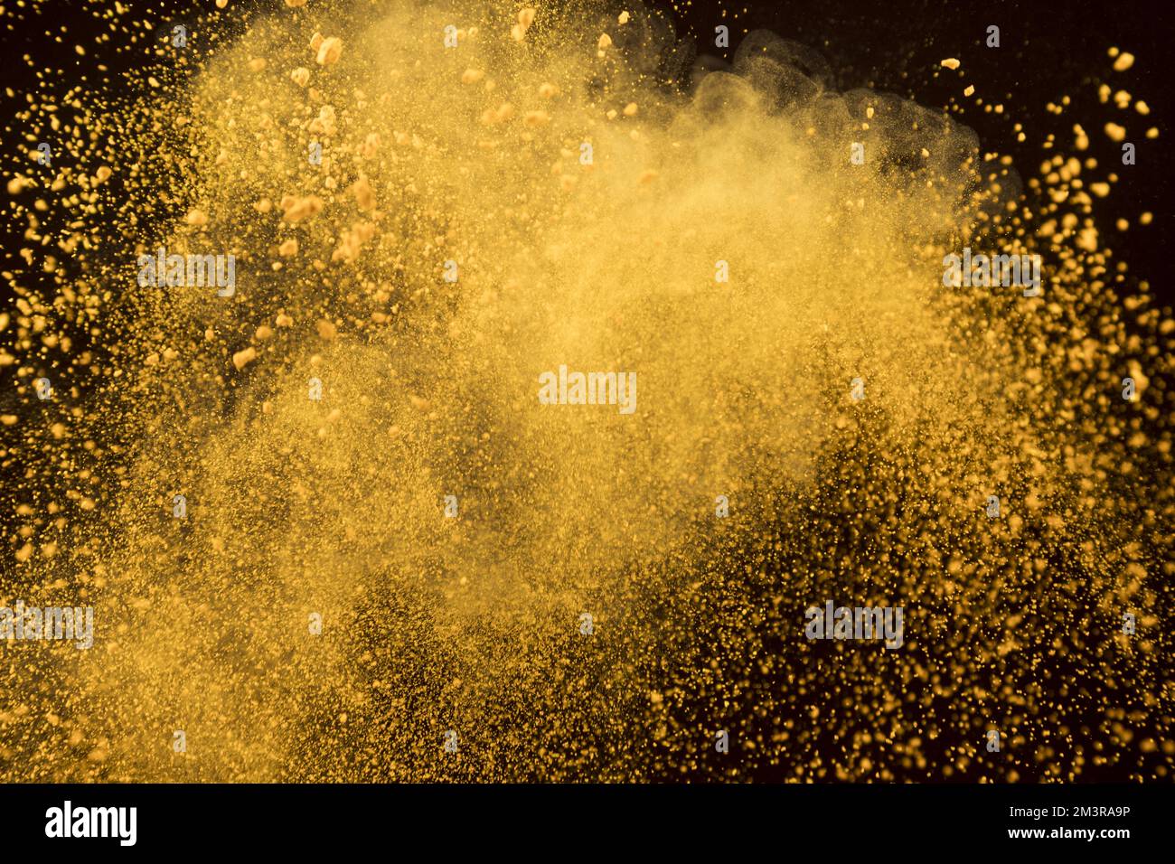 Orange Explosion Cosmetic Powder dunkler Hintergrund 1, Auflösung und hochwertiges, schönes Foto Stockfoto