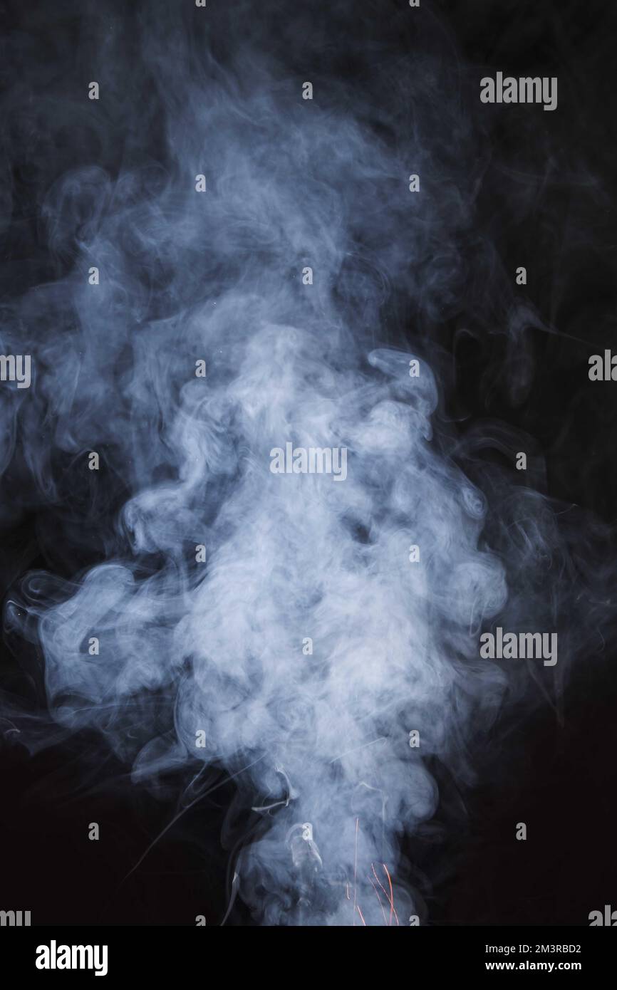 Nahtloser schwarzer Hintergrund mit weißer Rauchstruktur. Auflösung und hochwertige Fotos Stockfoto