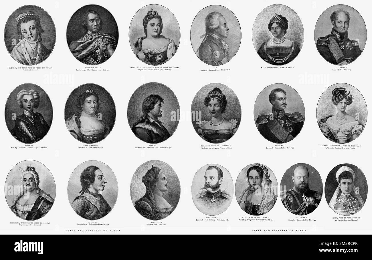 Zaren und Zarinas aus Russland Stockfoto