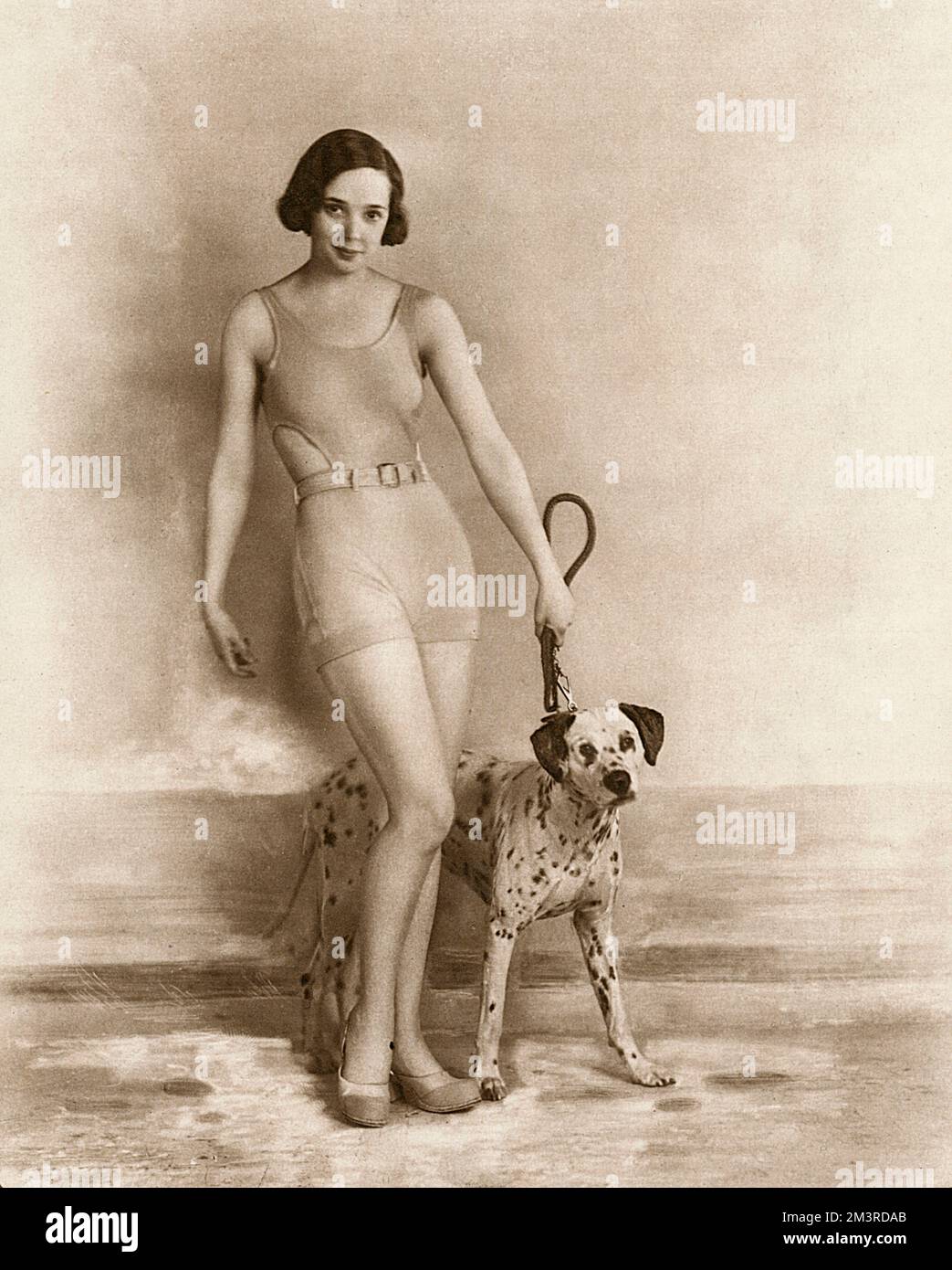 Jessie Matthews und dalmatiner Stockfoto