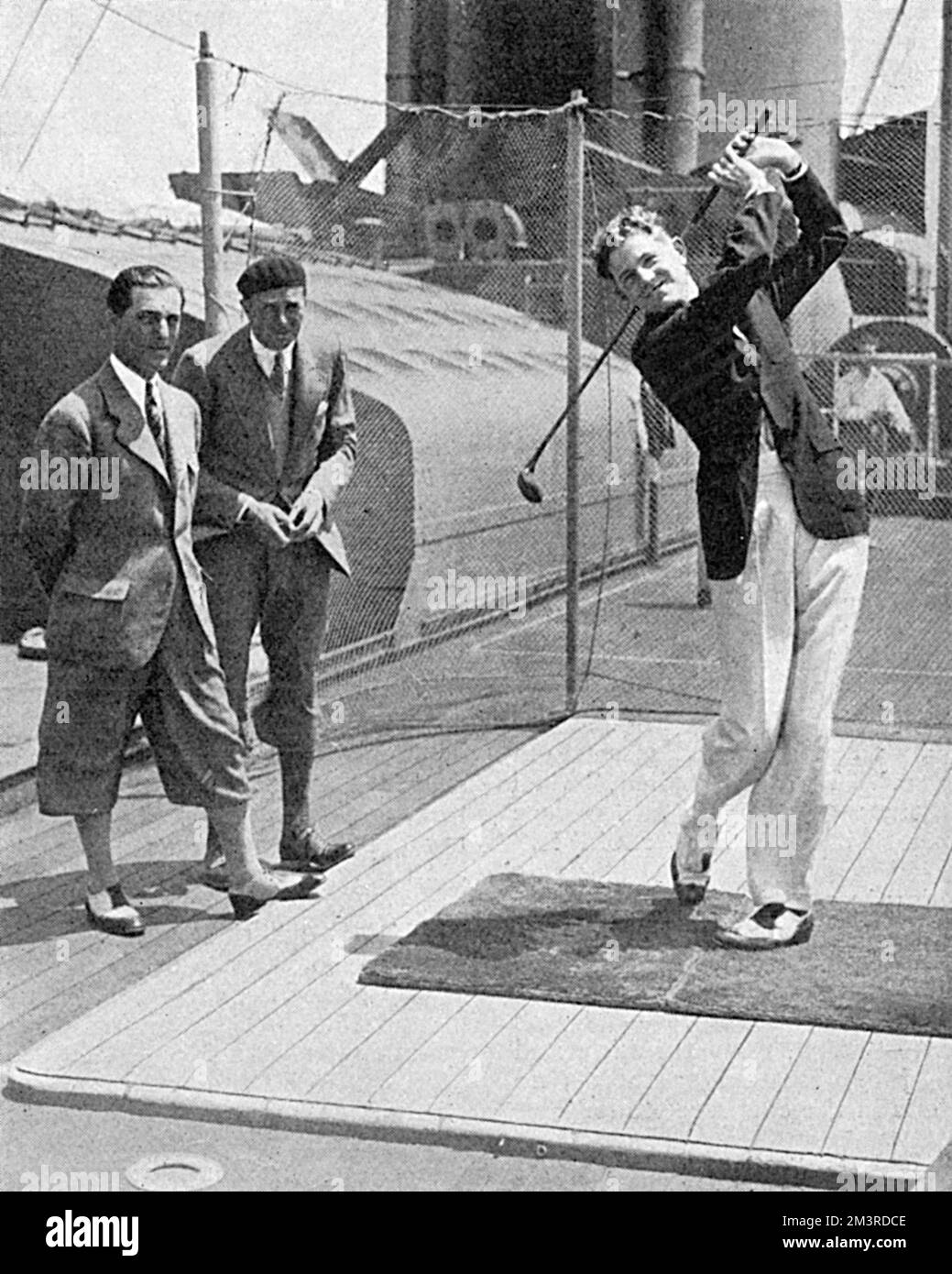 Golfspieler an Bord der Berengaria Stockfoto