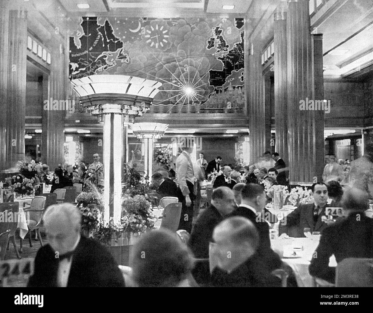 Speisesaal der Königin Maria auf ihrer Jungfernfahrt Stockfoto