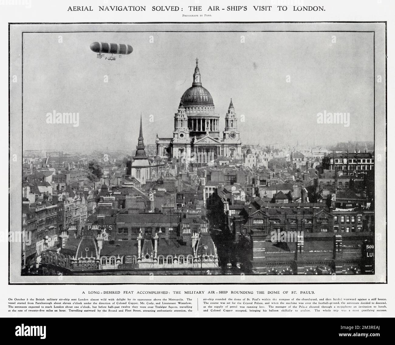 Luftschiff Nulli Secundus Fliegt Über London 1907 Stockfoto