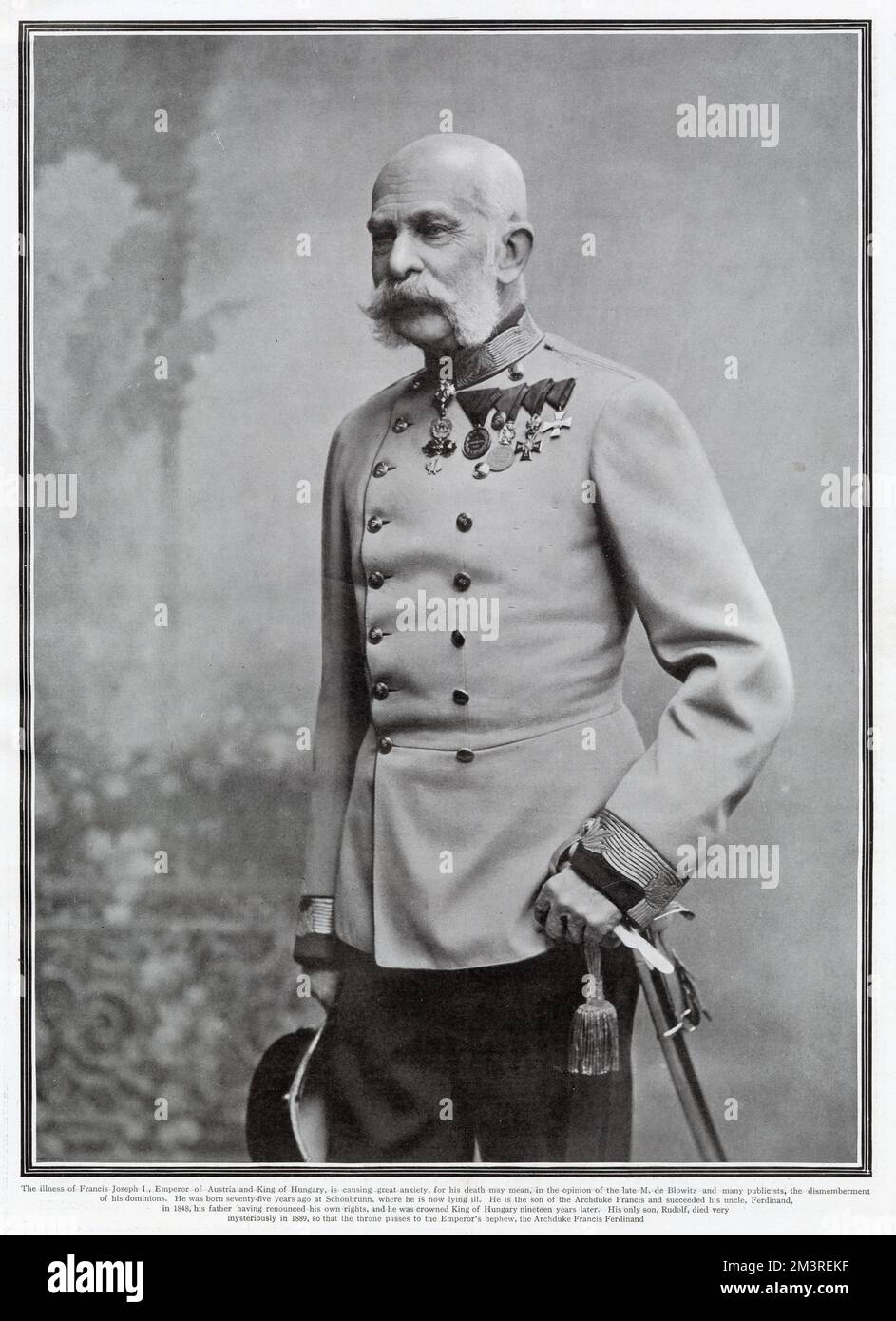 Franz Joseph I oder Francis Joseph I (1830 - 1916), Kaiser von Österreich, König von Ungarn und die anderen Staaten des österreichisch-ungarischen Reiches vom 2. Dezember 1848 bis zu seinem Tod. Stockfoto