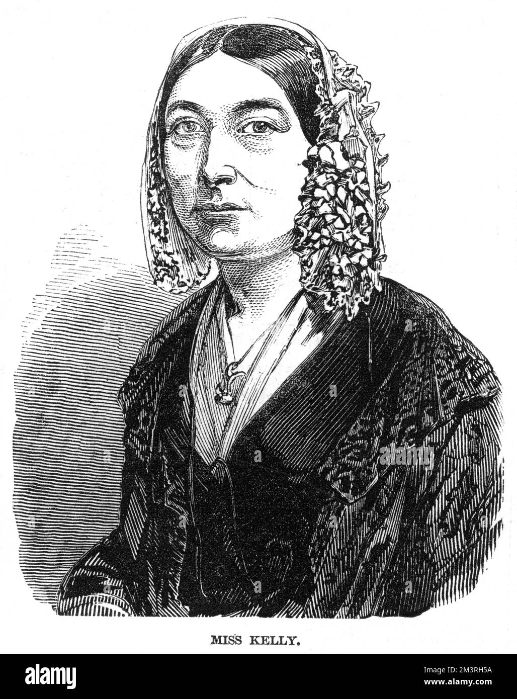 Frances „Fanny“ Kelly (1790-1882), eine immens talentierte und beliebte irische Schauspielerin, erschien vor allem 36 Jahre lang in der Drury Lane mit unvermindertem Ruhm, bekannt für Comedy-Rollen. Datum: 1846 Stockfoto