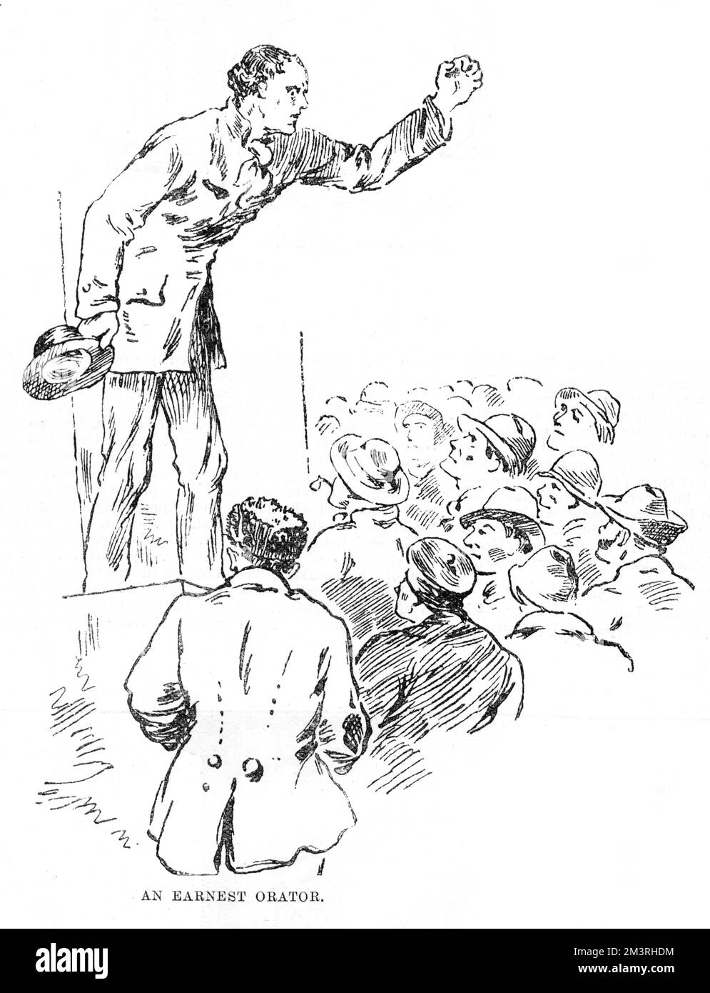 West End Riots, 1886 - Sprecher spricht vor Publikum Stockfoto