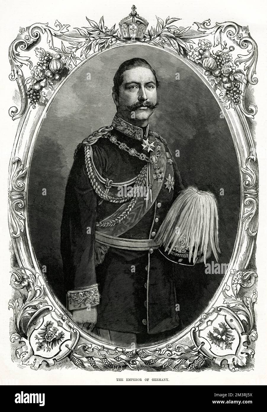 Wilhelm II oder Wilhelm II (1859 1941), letzter deutscher Kaiser und König von Preußen, der vom 15. Juni 1888 bis 9. November 1918 das Deutsche Reich und das Königreich Preußen regierte. Datum: 1888 Stockfoto