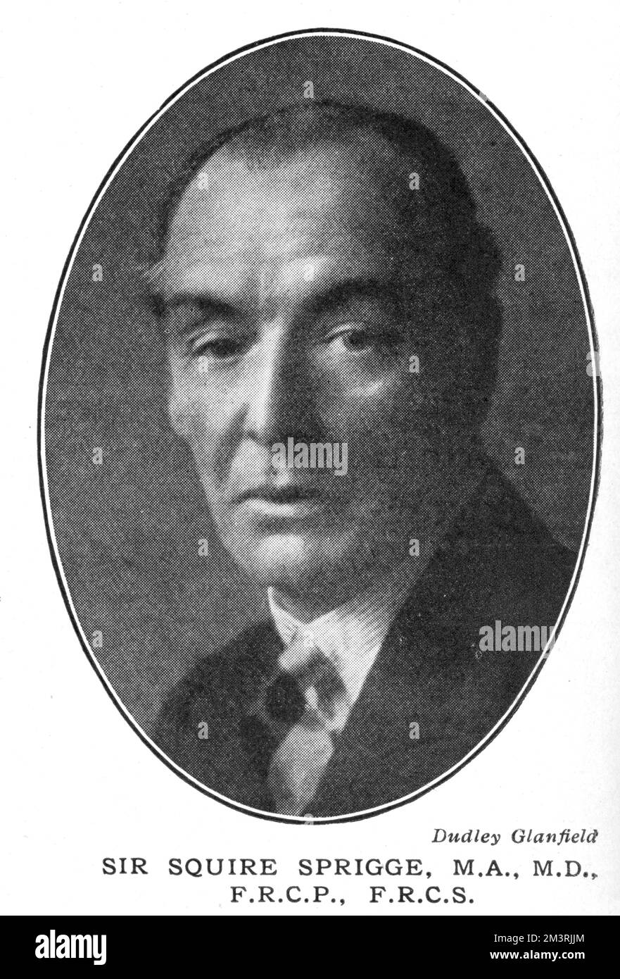 Sir (Samuel) Squire Sprigge (1860-1937), medizinischer Redakteur und Autor, im Tatler im Jahr 1930 abgebildet, zu dem Zeitpunkt war er vierunddreißig Jahre lang Redakteur der Lancet. Stockfoto