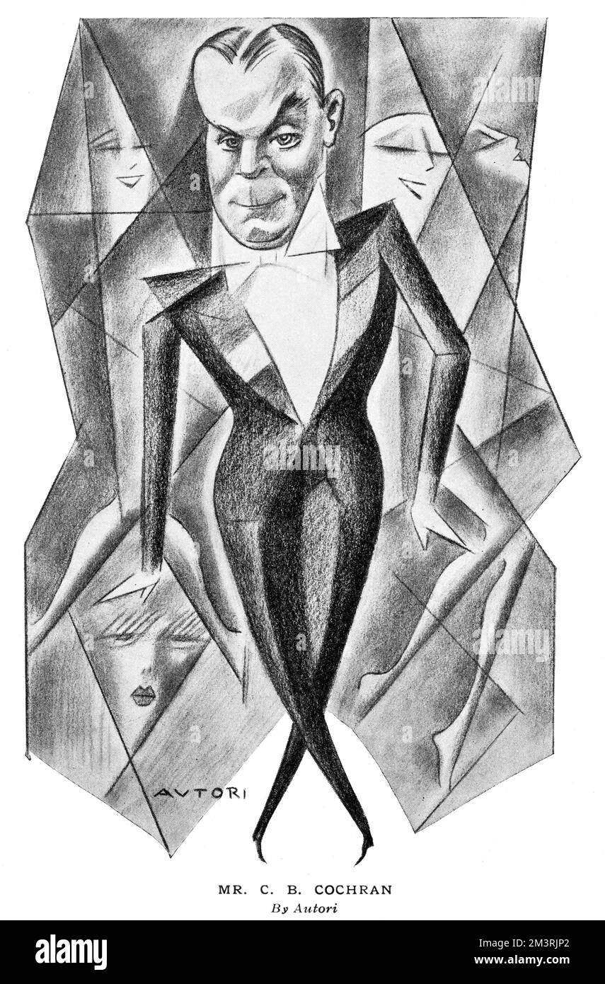 Sir Charles Blake Cochran. (1872-1951). Theaterproduzent, Impresario und Showman. Produzierte Stücke, Revuen, Ballette. Assoziiert mit Diaghaliev, Houdini usw. 1930 Stockfoto