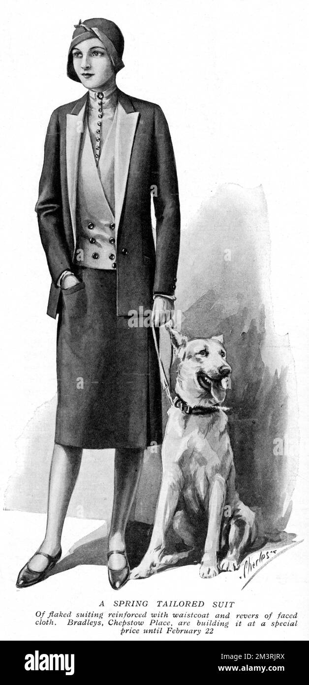Maßgeschneiderter Frühjahrsanzug von Bradley's, 1930 Stockfoto