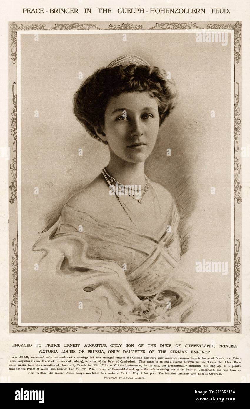 Prinzessin Victoria Louise von Preußen Verlobung 1913 Stockfoto