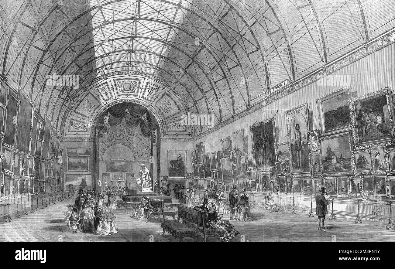Die Galerie der modernen Maler, Kunstschatzausstellung, Manchester 1857. Auf der Ausstellung wurden über 16.000 Werke ausgestellt. Datum: 1857 Stockfoto