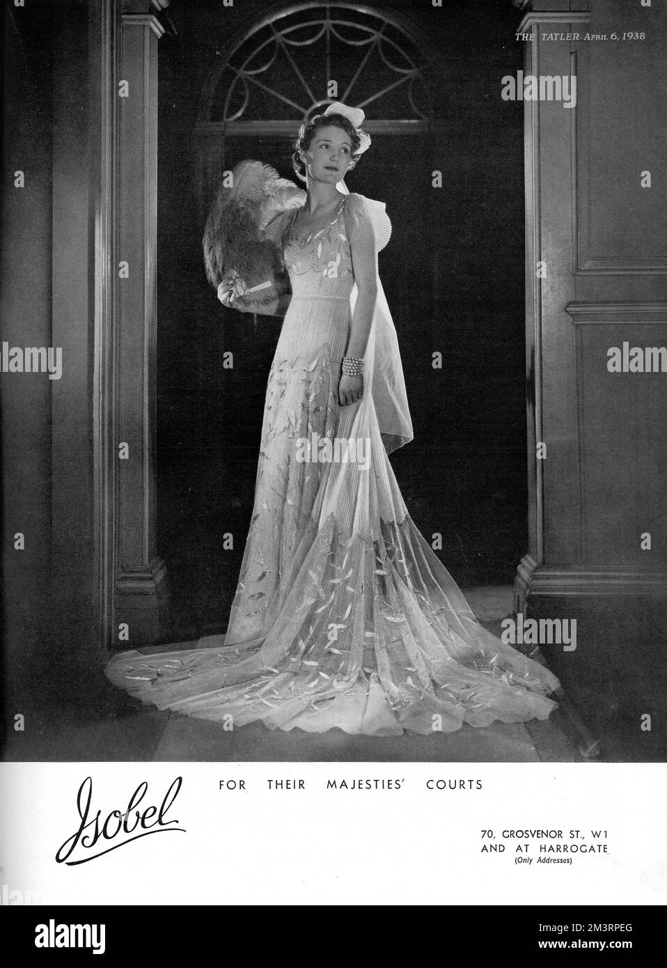 Werbung für Hofkittel, entworfen von Isobel von Grosvenor Street und Harrogate. Datum: 1938 Stockfoto