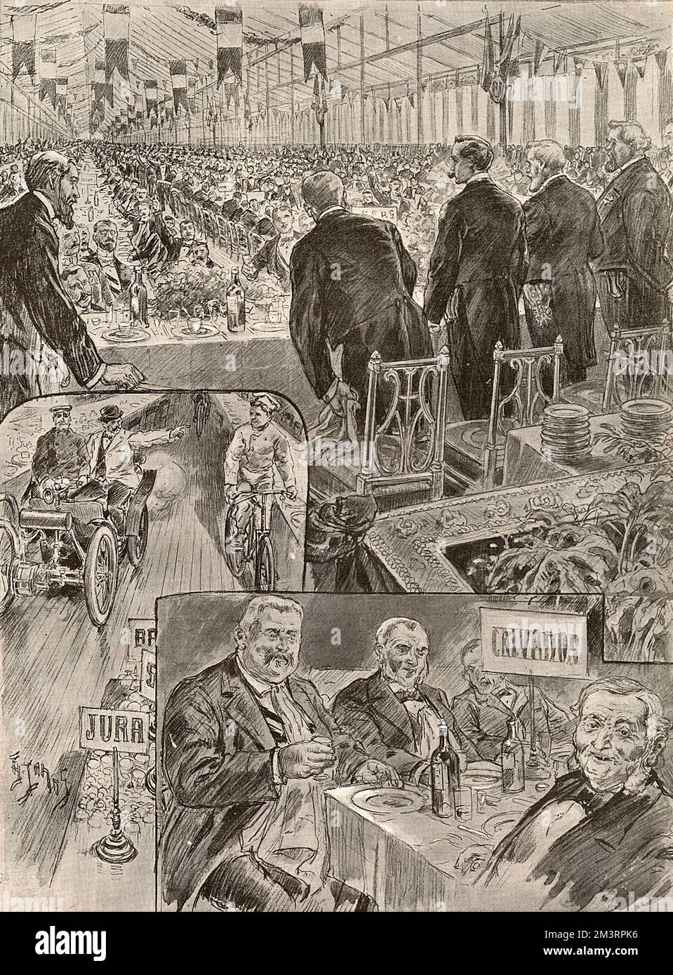 Ein gigantisches fest: Bankett für französische Bürgermeister Stockfoto