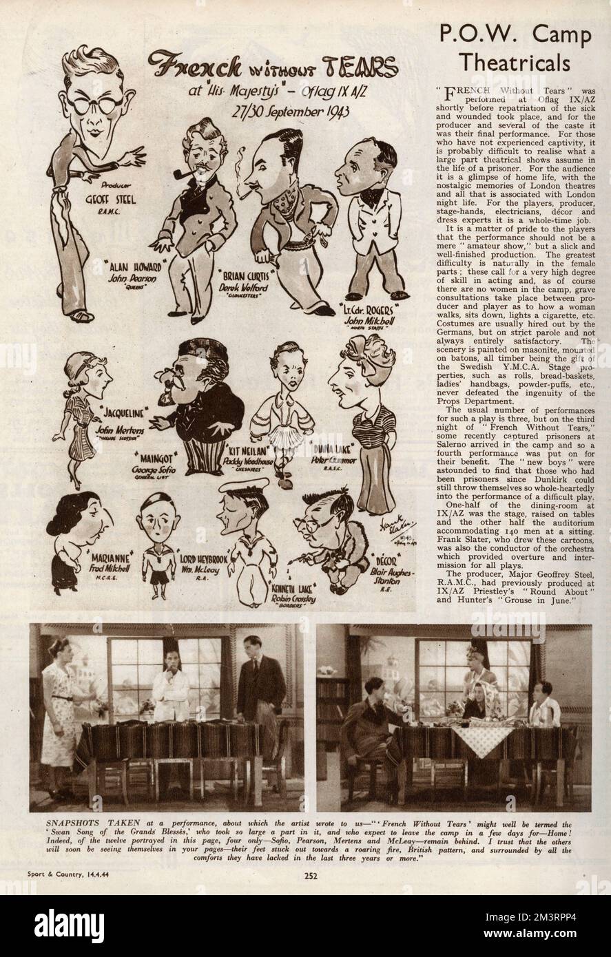 P.O.W. Camp Theatricals, 1944 Stockfoto