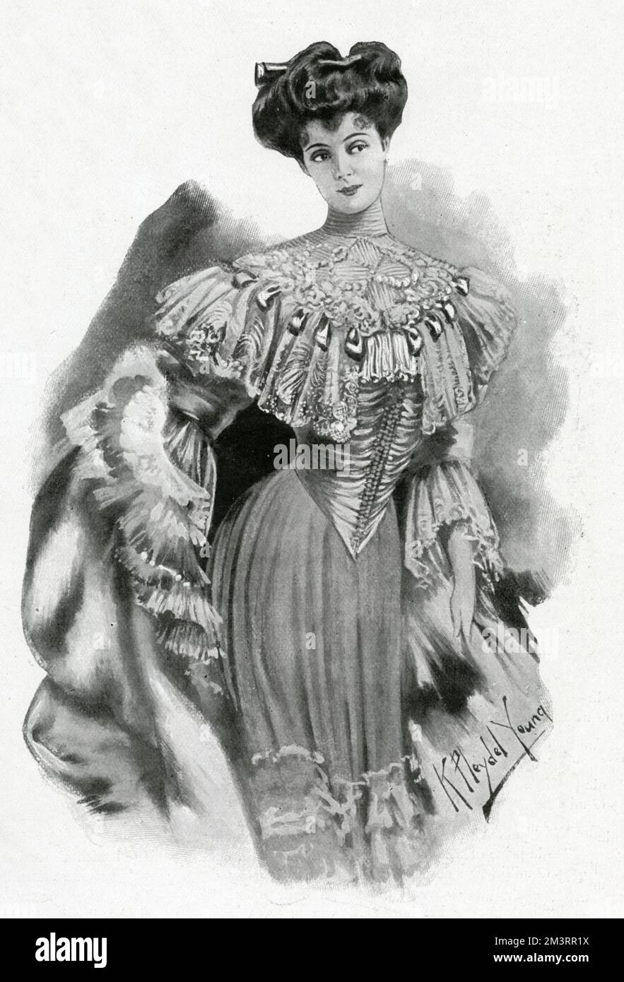 Eine edwardianische Frau mit Mousselin-Taft. Datum: 1905 Stockfoto