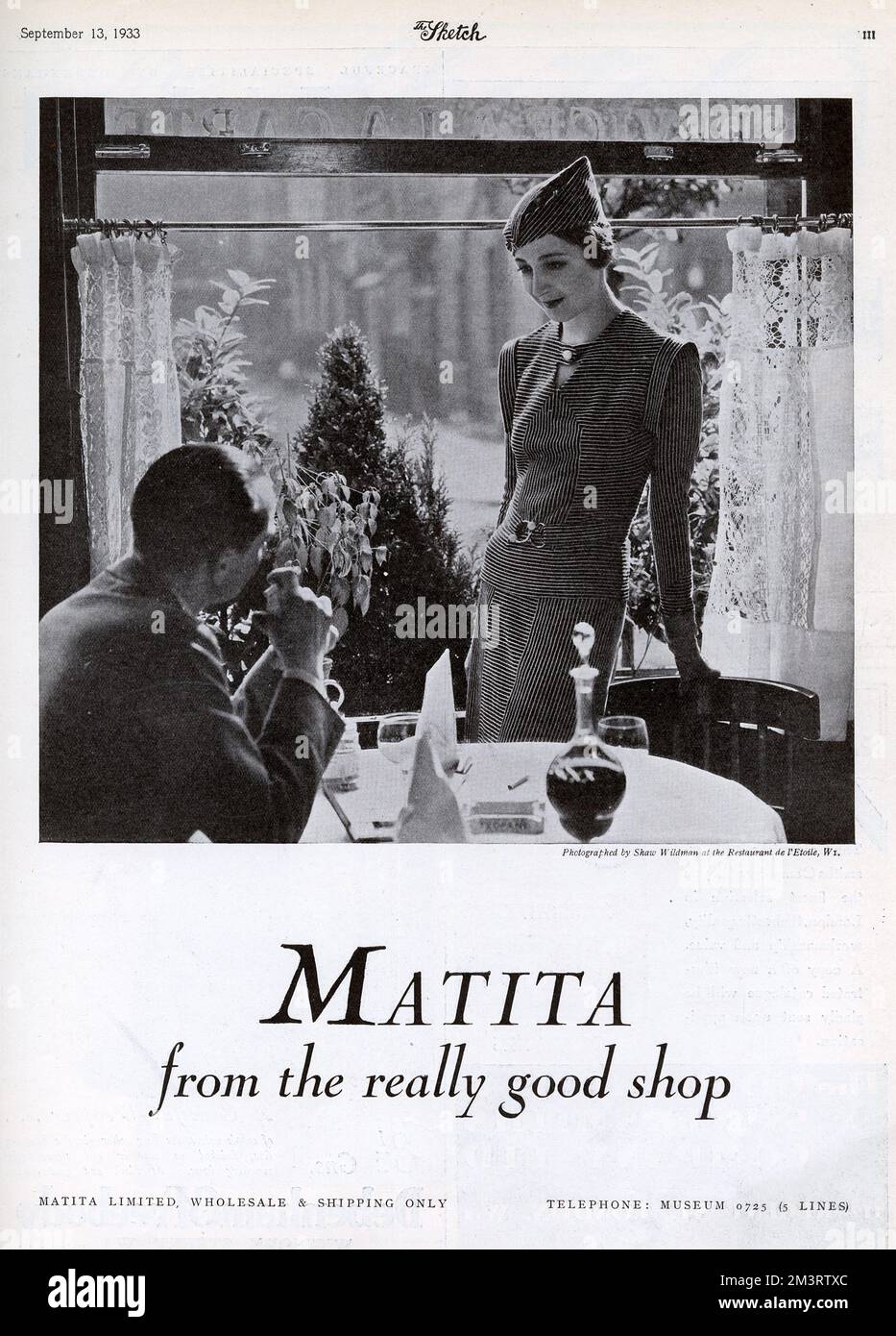 Werbung für das Modelabel Matita Stockfoto