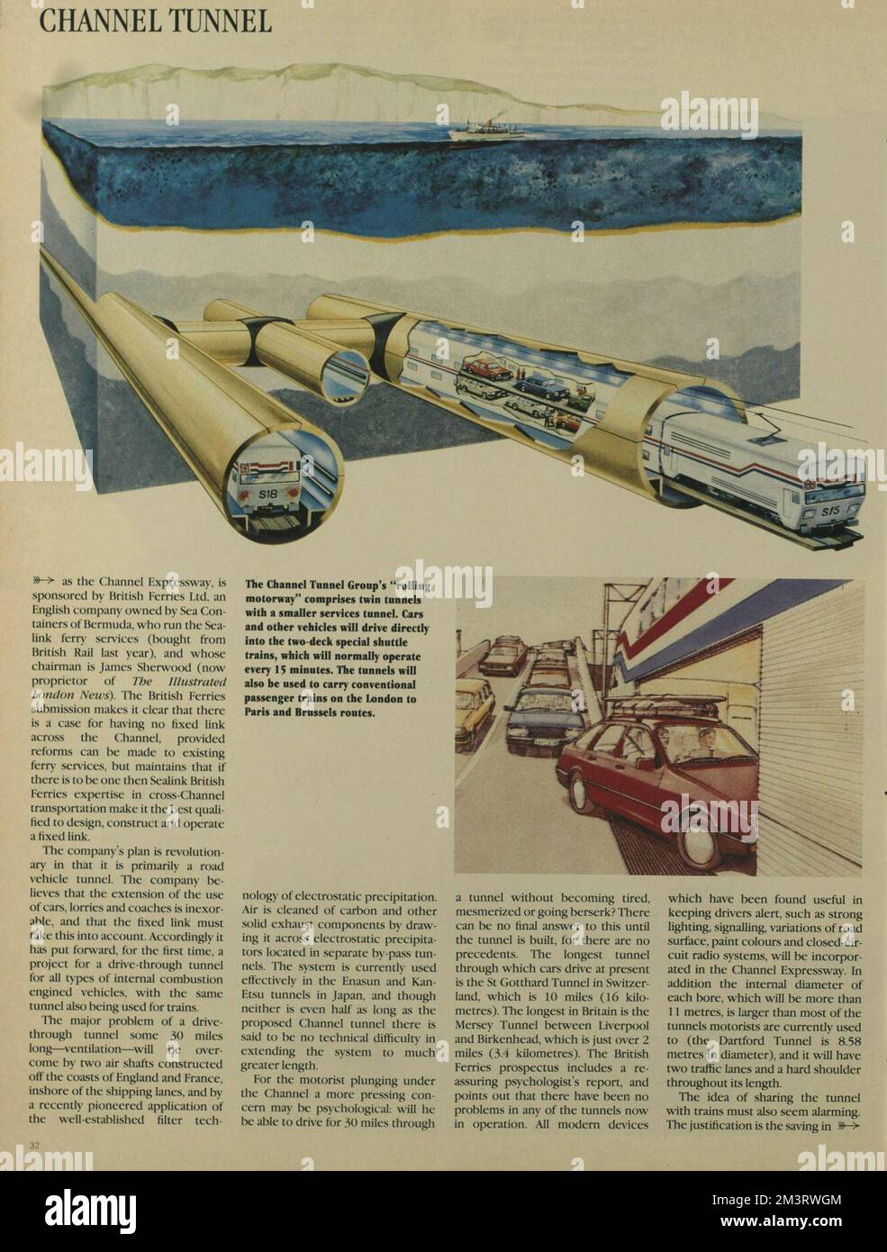 Kanaltunnel Proprosals, 1985(4) Stockfoto