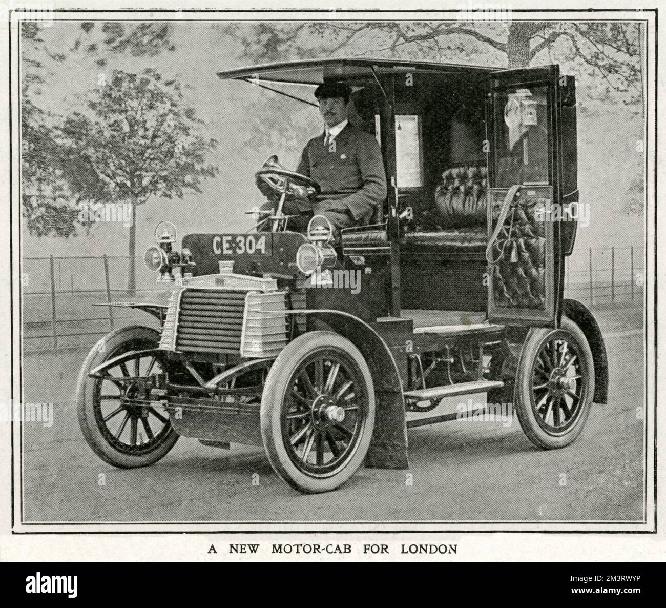 Motorkabine in einer Londoner Straße 1905 Stockfoto