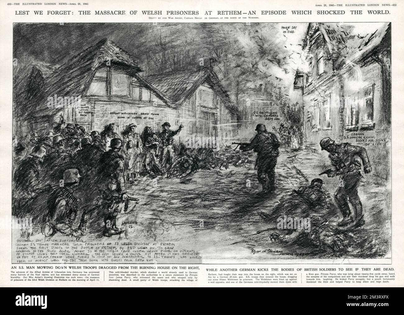 2. Weltkrieg: Das Massaker an walisischen Gefangenen in Rethem Stockfoto