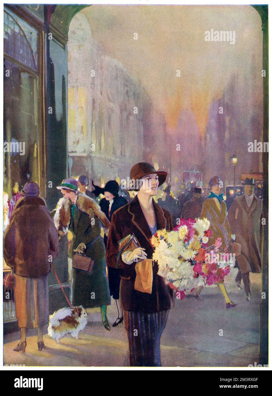 Shopping in London Ende November 1924 Stockfoto