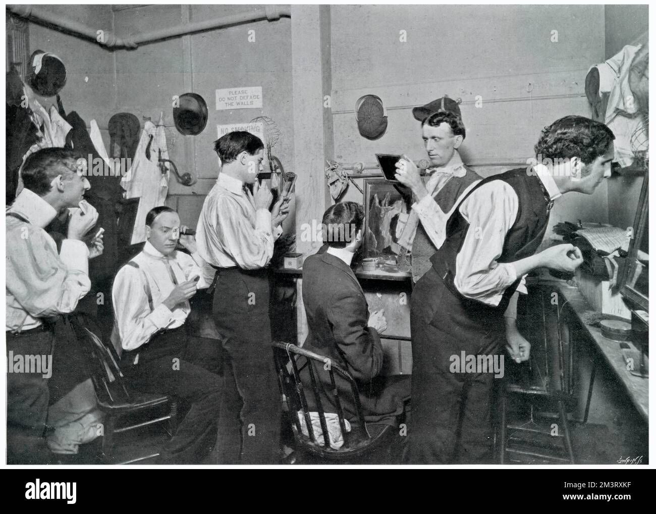 Ankleidezimmer im New York Theatre 1905 Stockfoto