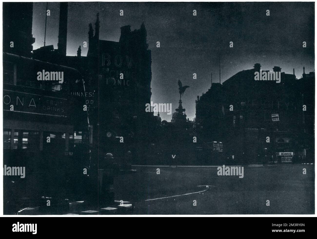 Das West End in Blackout, September 1939 Stockfoto