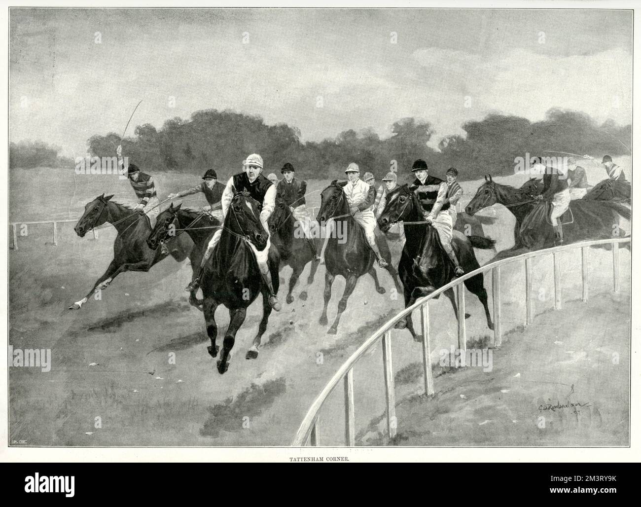 Pferderennen rund um Tattenham Corner, 1897 1897 Stockfoto