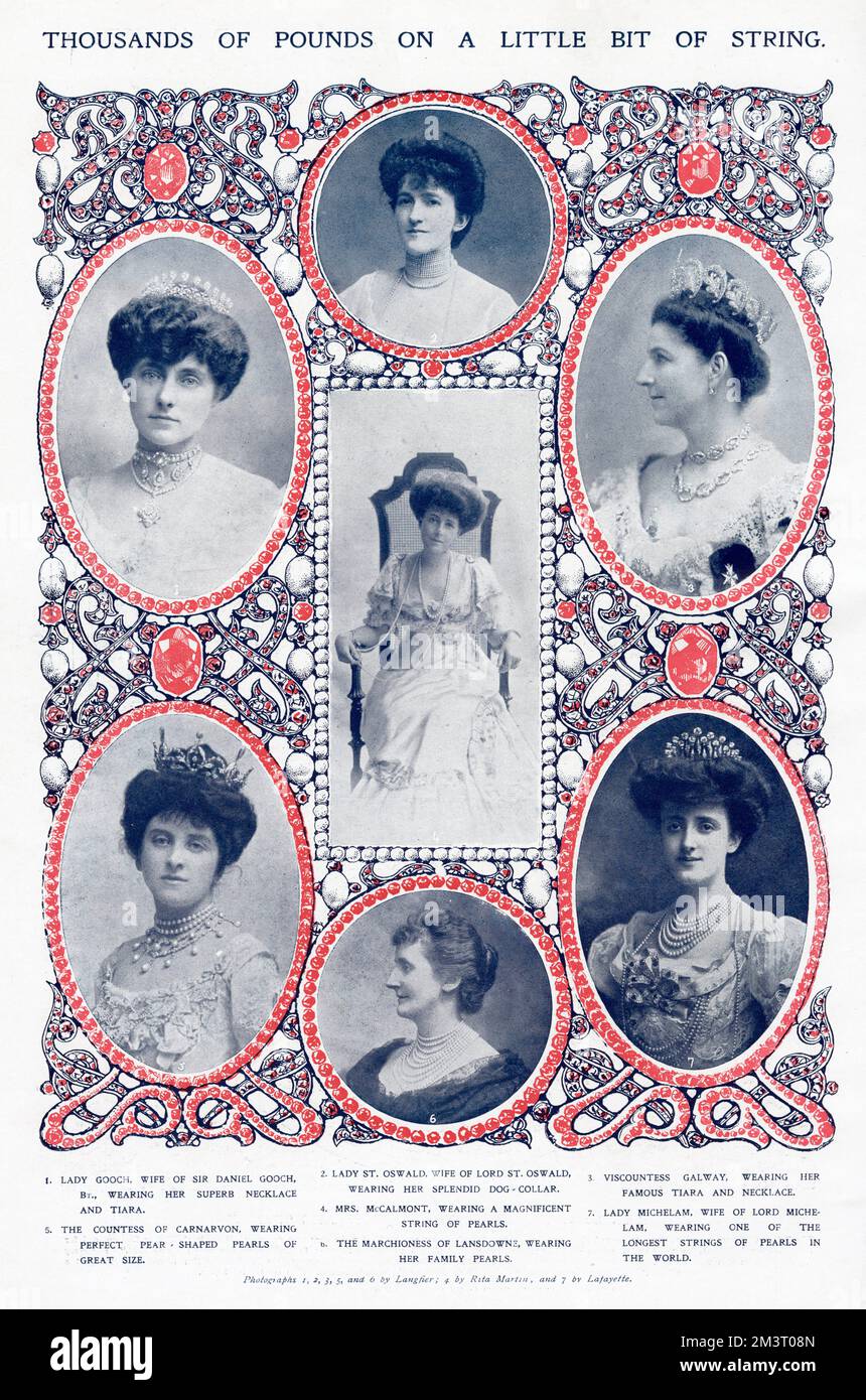 Gesellschaftsfrauen in ihren Juwelen Stockfoto