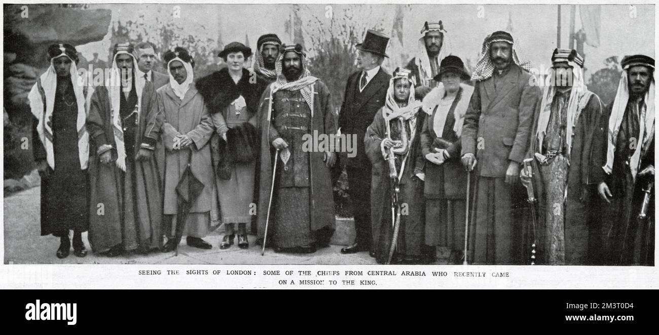 Chiefs aus Arabien und dem Golf besuchen den König, 1919 Stockfoto