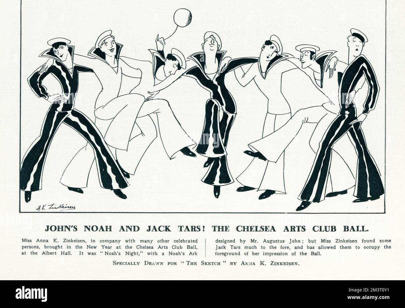 Anna Zinkiesen - 'John's Noah und Jack Tars!' Der Chelsea Arts Club Ball. Es war "Noahs Nacht" in der Royal Albert Hall, mit einer "Noahs Arche", entworfen von Augustus John. Stockfoto