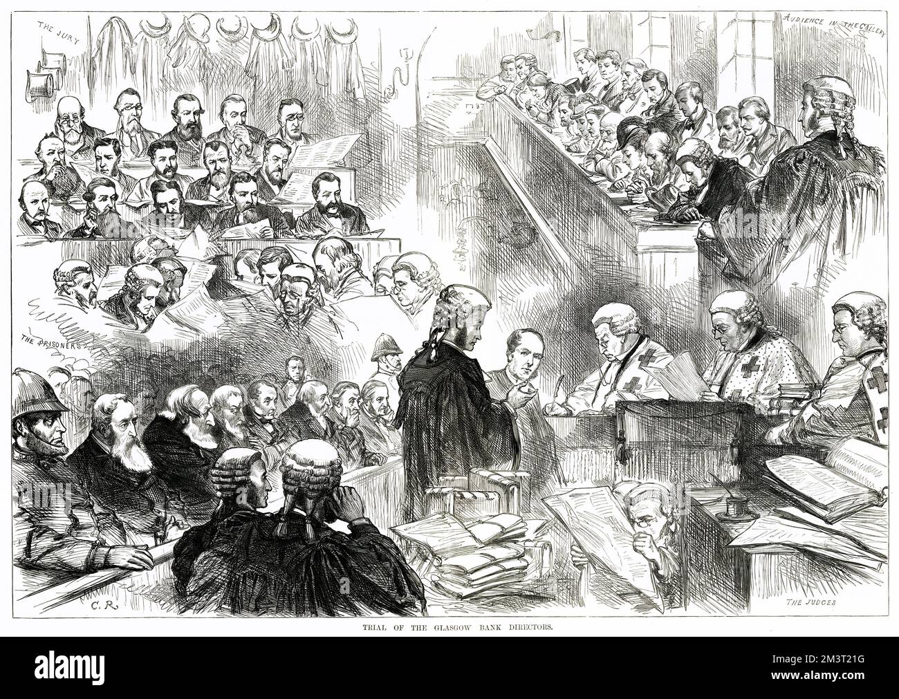 Prozess der Glasgow Bank Directors - Skizzen vor Gericht. Datum: 1879 Stockfoto