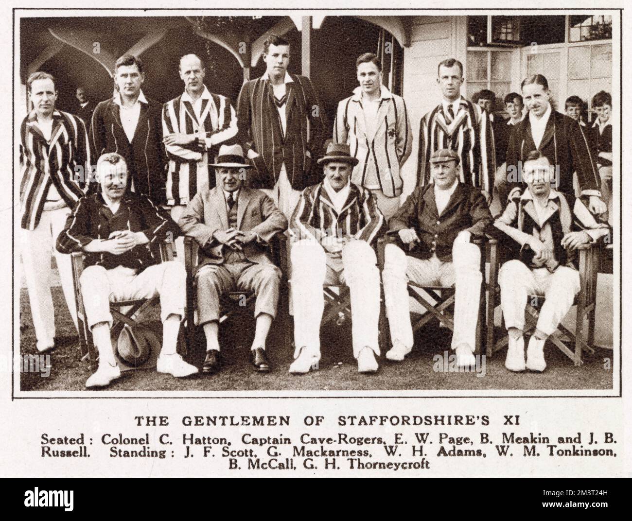 Cricket-Team-Foto - die Herren von Staffordshires XI Stockfoto