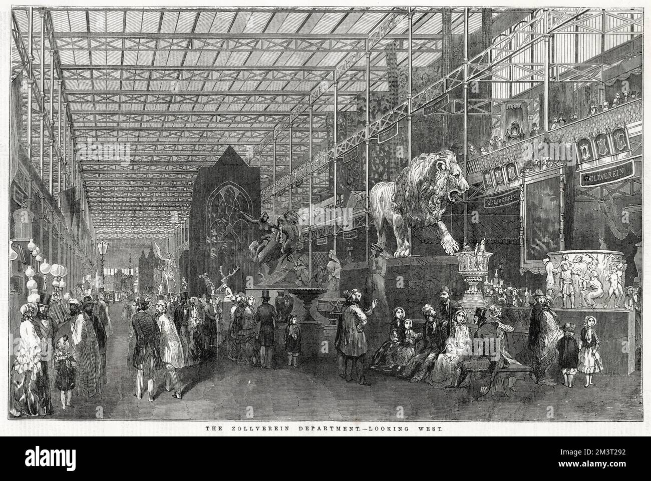 Tolle Ausstellung im Hyde Park. Das Zollverein-Departement, nach Westen schauen. Stockfoto