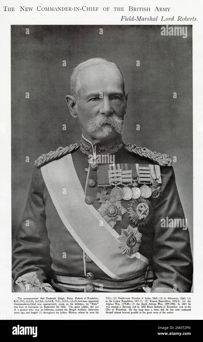 Frederick Roberts, 1. Earl Roberts (1832-1914), britischer General aus der viktorianischen Zeit, der einer der erfolgreichsten britischen Militärbefehlshaber in Cheif wurde. Stockfoto