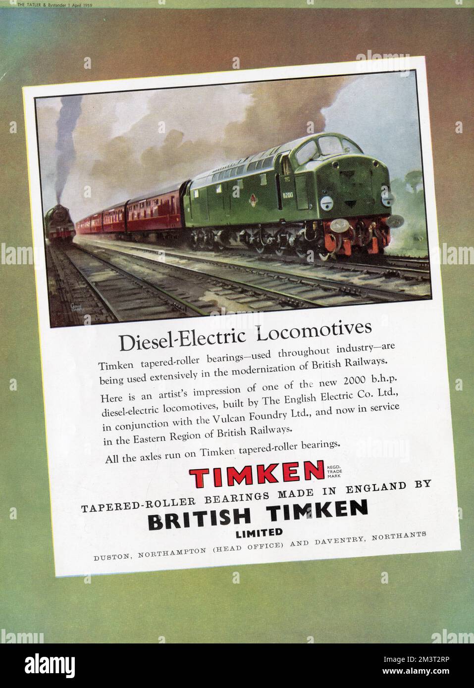 Dieselelektrische Lokomotive der Baureihe 40 – English Electric Co Stockfoto