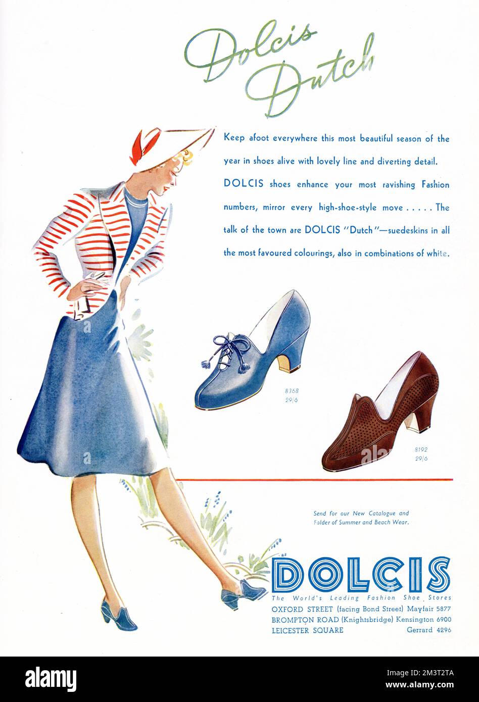 „High-Shoe“-Style in Braun und Blau für Damen in der Sommersaison. Stockfoto