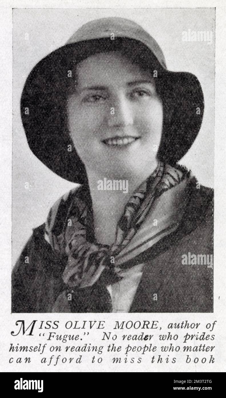 Constance Edith Vaughan (1904 - c.1970), besser bekannt durch ihr Pseudonym Olive Moore - eine modernistische englische Schriftstellerin, die für drei angesehene Romane bekannt ist: Himmlische Seraglio (1929), Milz (1930) und Fugue (1932), und für die akerbische Aufsatzsammlung ist der Apfel wieder gebissen (1934). Stockfoto