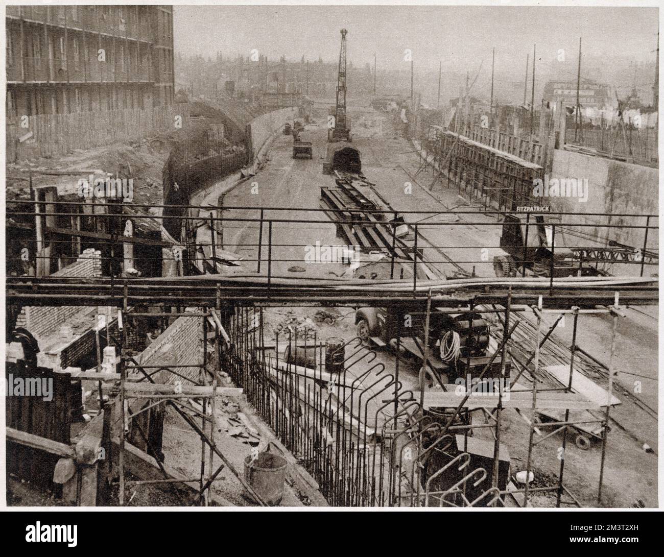 Entlastung von Staus - Arbeiten an der neuen nördlichen Anfahrt zum Blackwall Tunnel, East London. Stockfoto