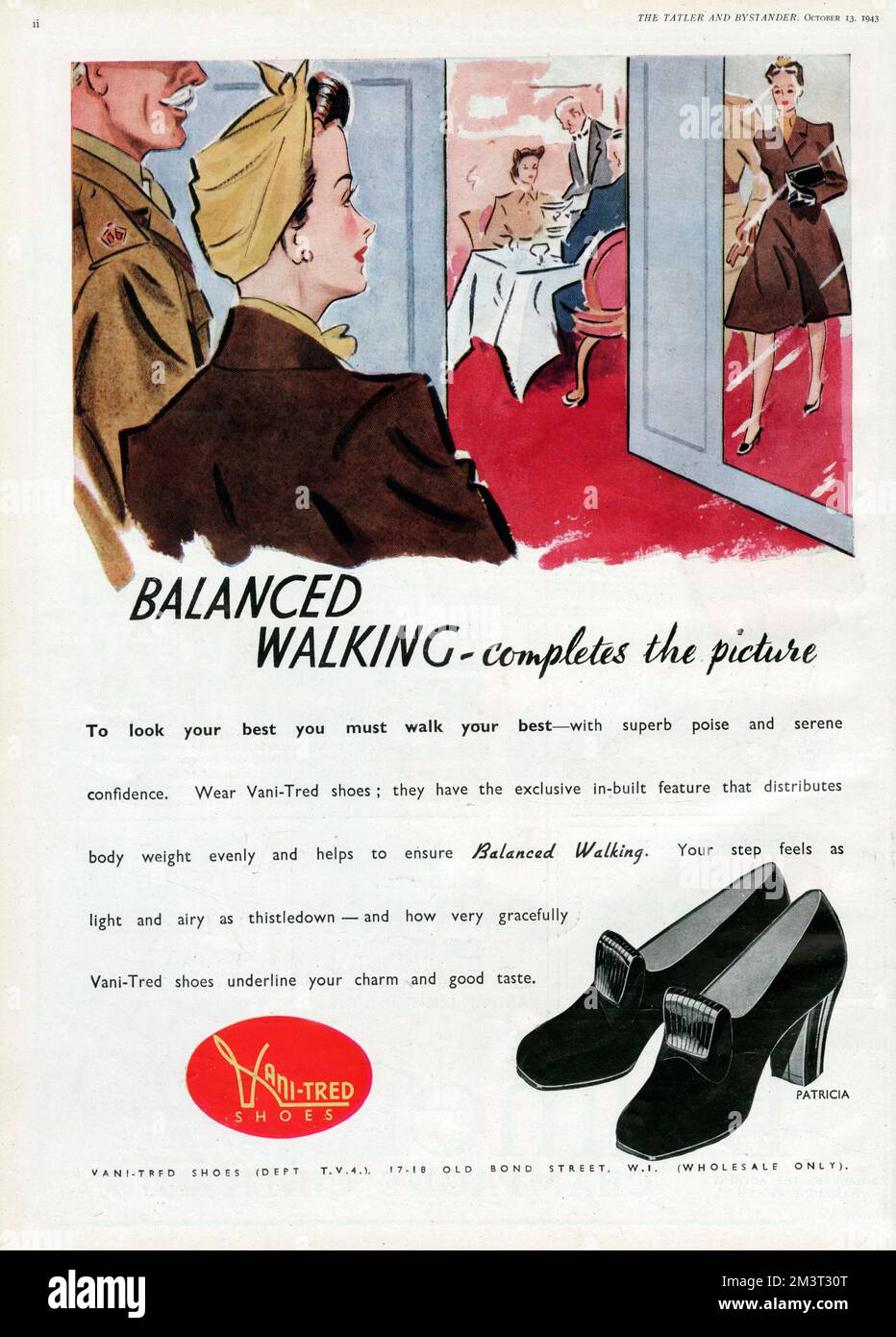 Werbung für Vani-tred Schuhe – „um gut auszusehen, musst du deine Besten gehen“. Stockfoto