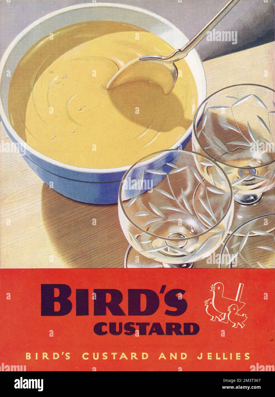 Anzeige für Bird's Custard auf der Rückseite des Britannia & Eve Magazins, Mai 1945. Stockfoto