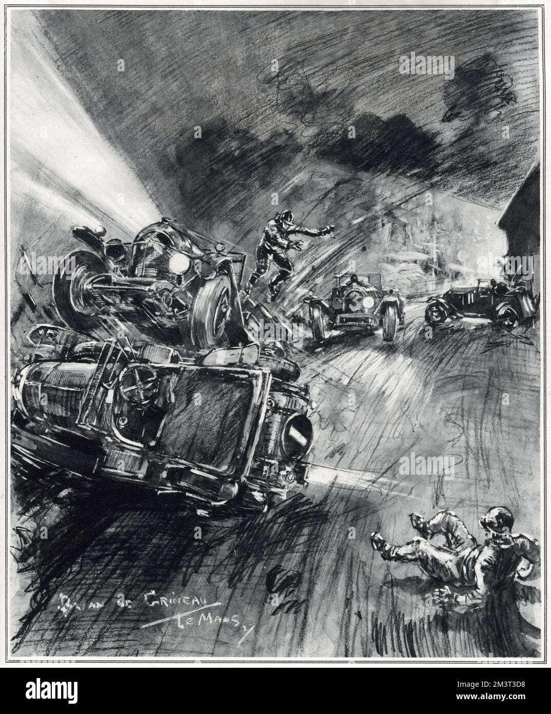 Crash während des 24-Stunden-Rennens in Le Mans Stockfoto