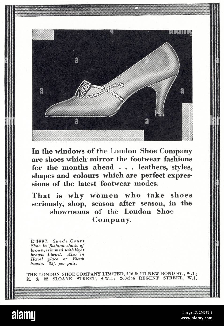 Werbung für „The London Shoe Company“. Stockfoto