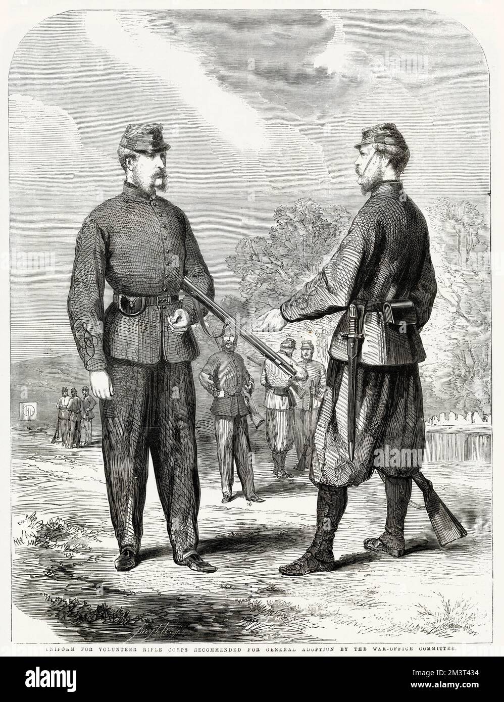 Uniform für das Volunteer Rifle Corps empfohlen zur allgemeinen Adoption durch das Kriegsministerium. Stockfoto