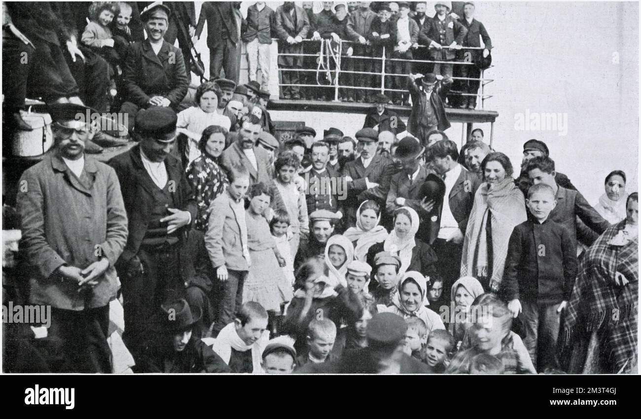 Flüchtlinge aus Libau suchen Freiheit in Amerika 1906 Stockfoto