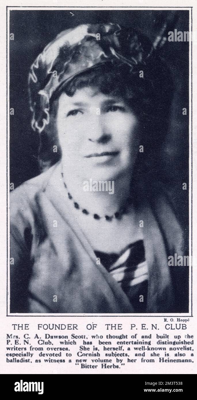Catherine Amy Dawson Scott (1865-1934), englische Schriftstellerin, Dramatikerin und Dichterin. Am besten bekannt ist sie als Mitbegründerin (im Jahr 1921) des internationalen Schriftstellerverbandes PEN. Stockfoto