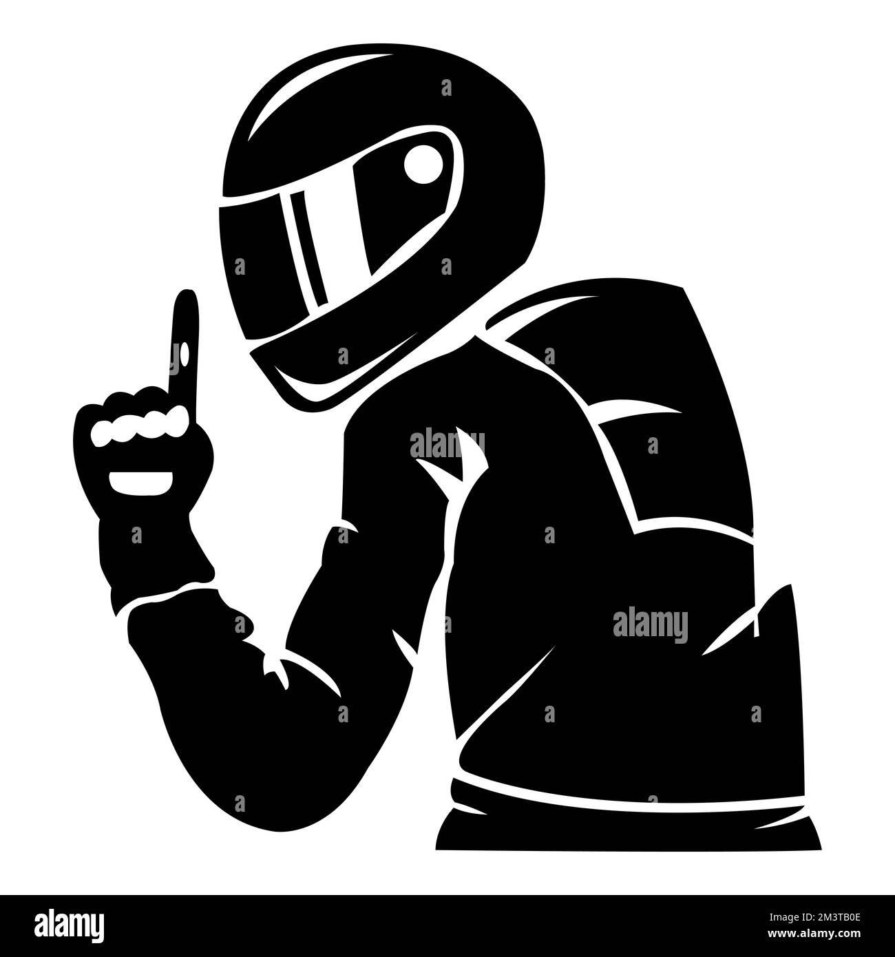 Man Motorrad-Rennfahrer. Vektordarstellung im Gravurstil.EPS 10 Stock Vektor
