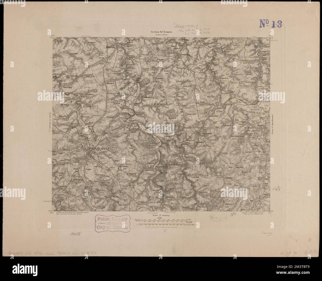 Abschnitt 16: Chemnitz, Chemnitz Deutschland, Maps Norman B. Leventhal Map Center Collection Stockfoto